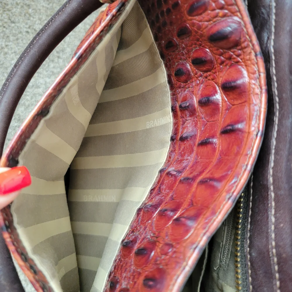 Brahmin RUBY PECAN AZUMA Satchel Shoulder Bag Crossbody - Picture 6 of 8